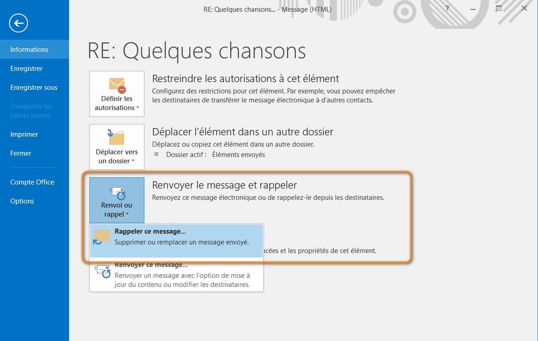 Comment rappeler un email envoyé par erreur sur Outlook