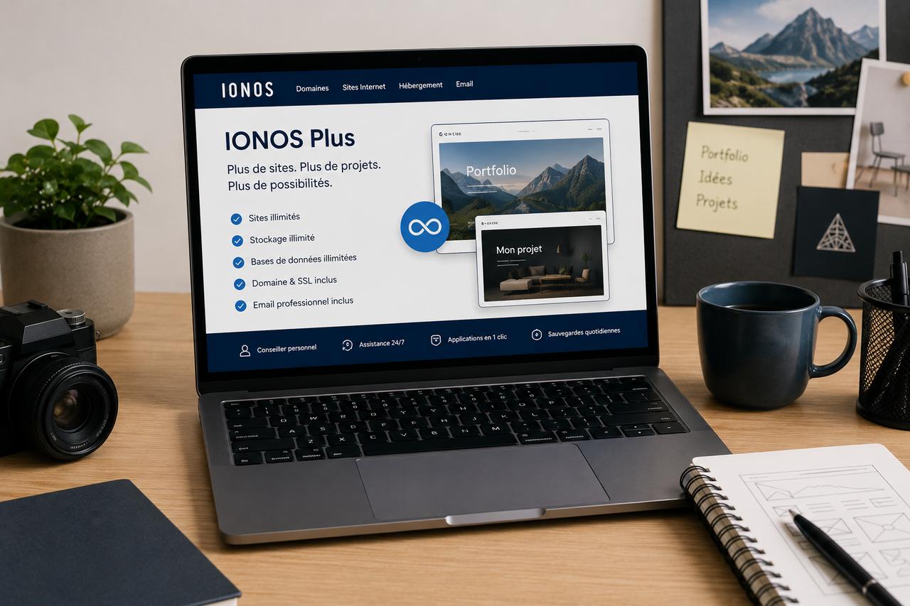 IONOS Plus : une base web simple pour publier un portfolio ou une page projet