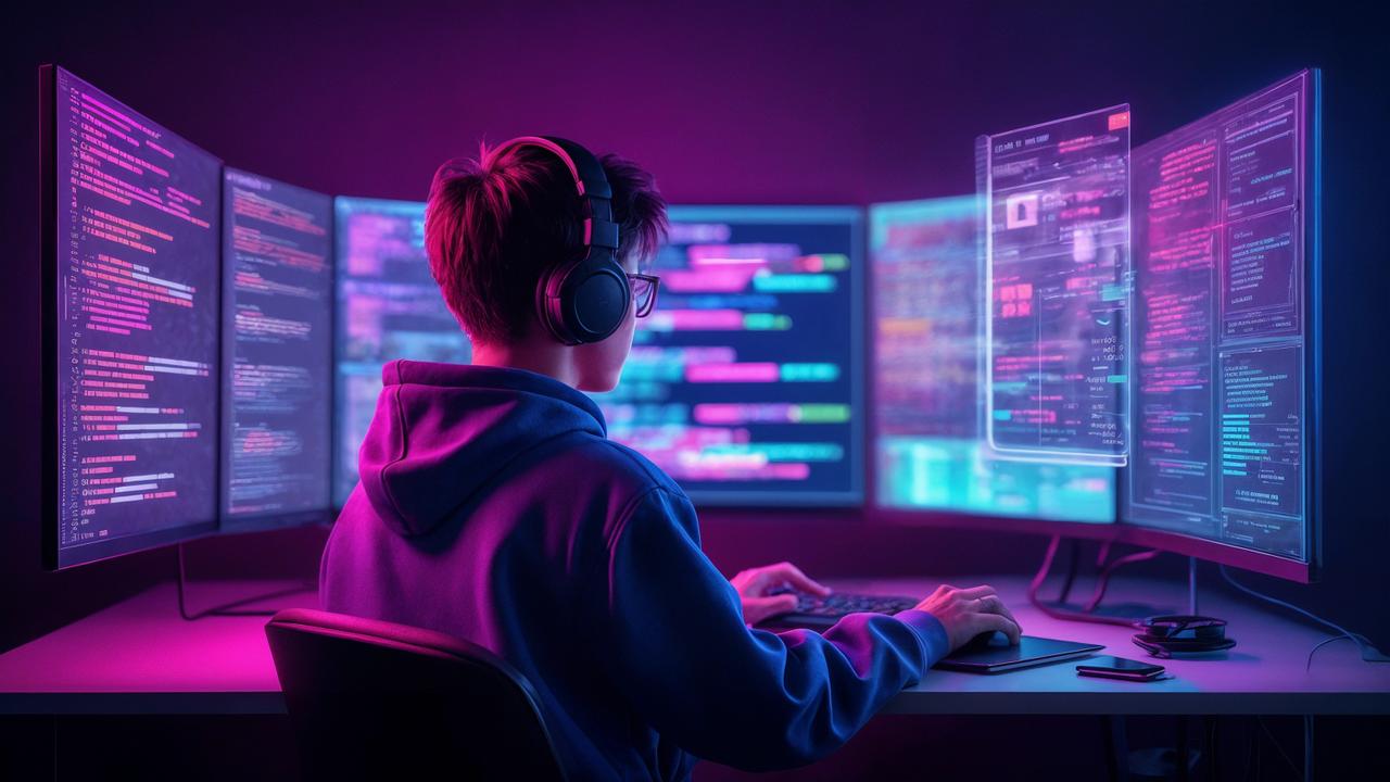 Le vibe coding rend le développement d’apps accessible à tous. Mais peut-il vraiment remplacer les programmeurs ? © D. Ichbiah avec Reve.ai et Krea.ai