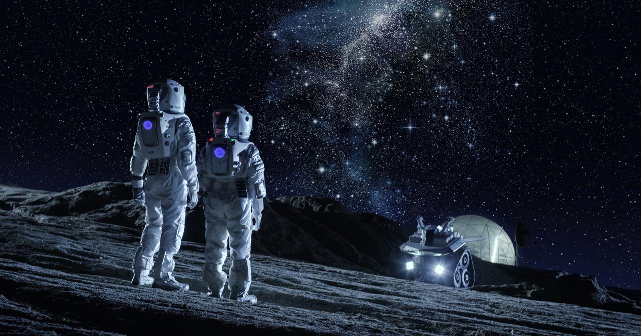 Poster Espace : Galaxie, Lune, Planète, Système Solaire