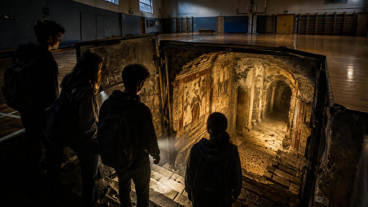 À Rome, des lycéens ont découvert sous leur gymnase une maison de l'élite  romaine vieille de 1 800 ans !