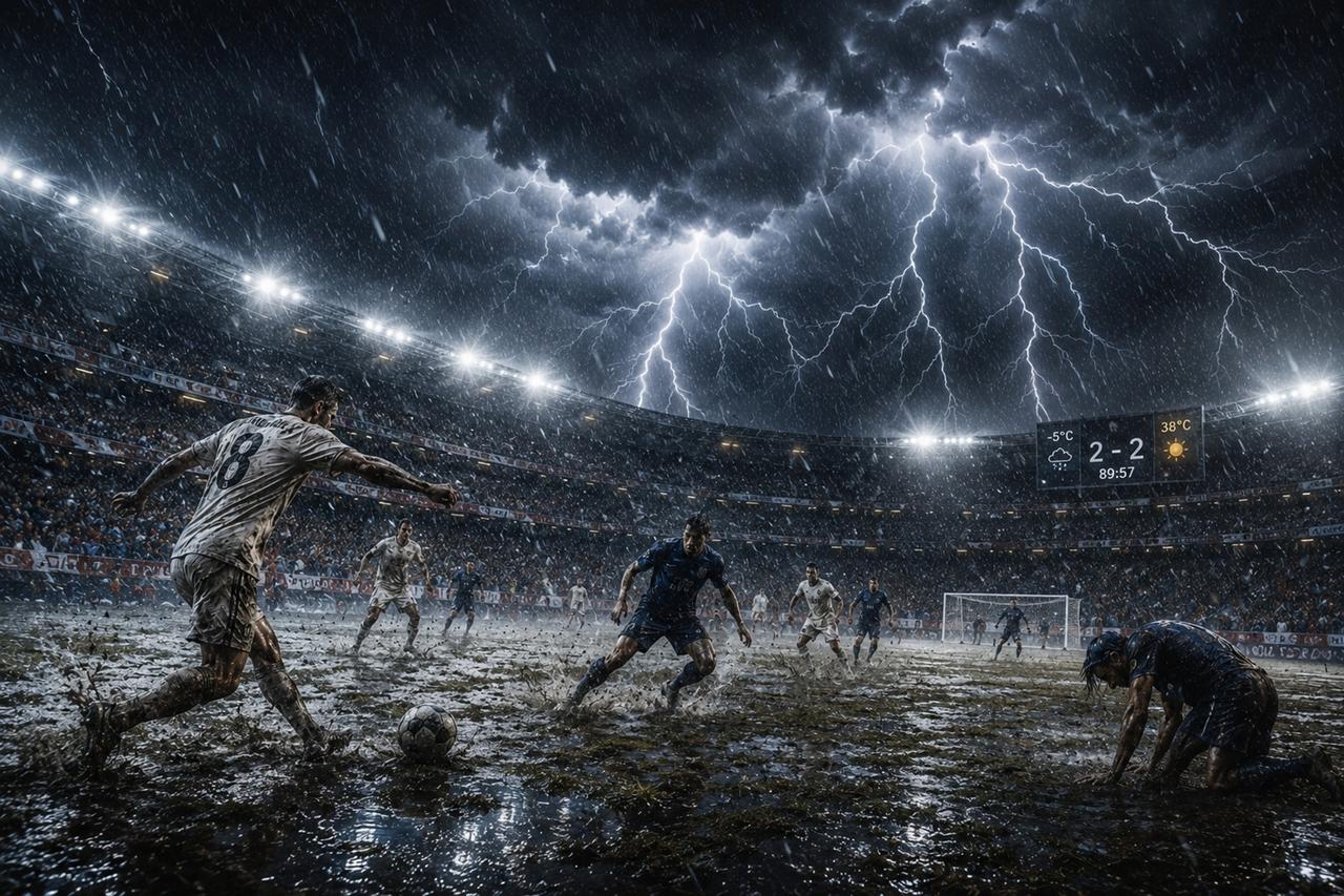 Le danger vient parfois du ciel : ces matchs de football où la météo a tout fait basculer