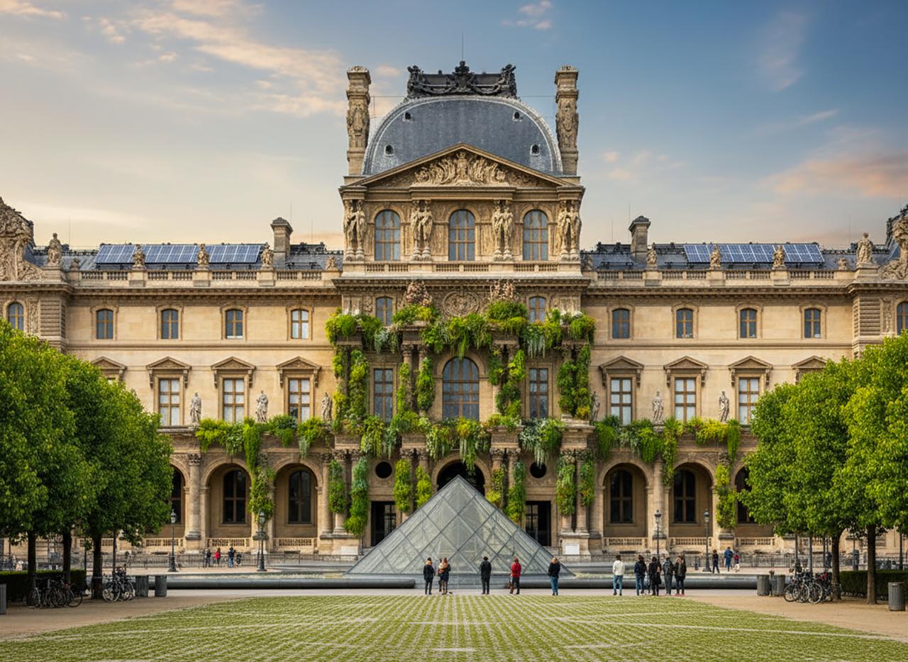 Paris en 2050 : le Louvre, la Tour Eiffel et les immeubles haussmanniens métamorphosés