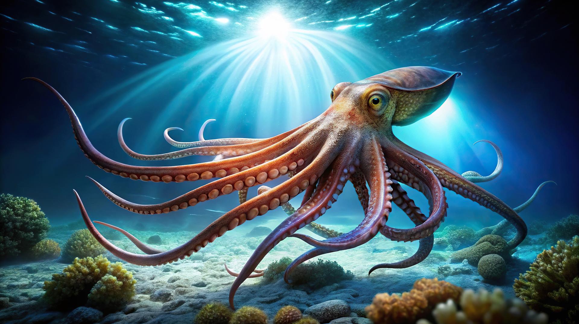 Le calmar géant, créature mythique des abysses, image size:1920x1075