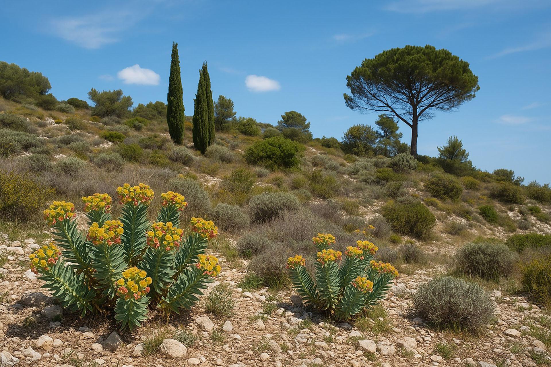 Euphorbia rigida : comment cette plante austère des terres arides révèle une floraison flamboyante au soleil méditerranéen