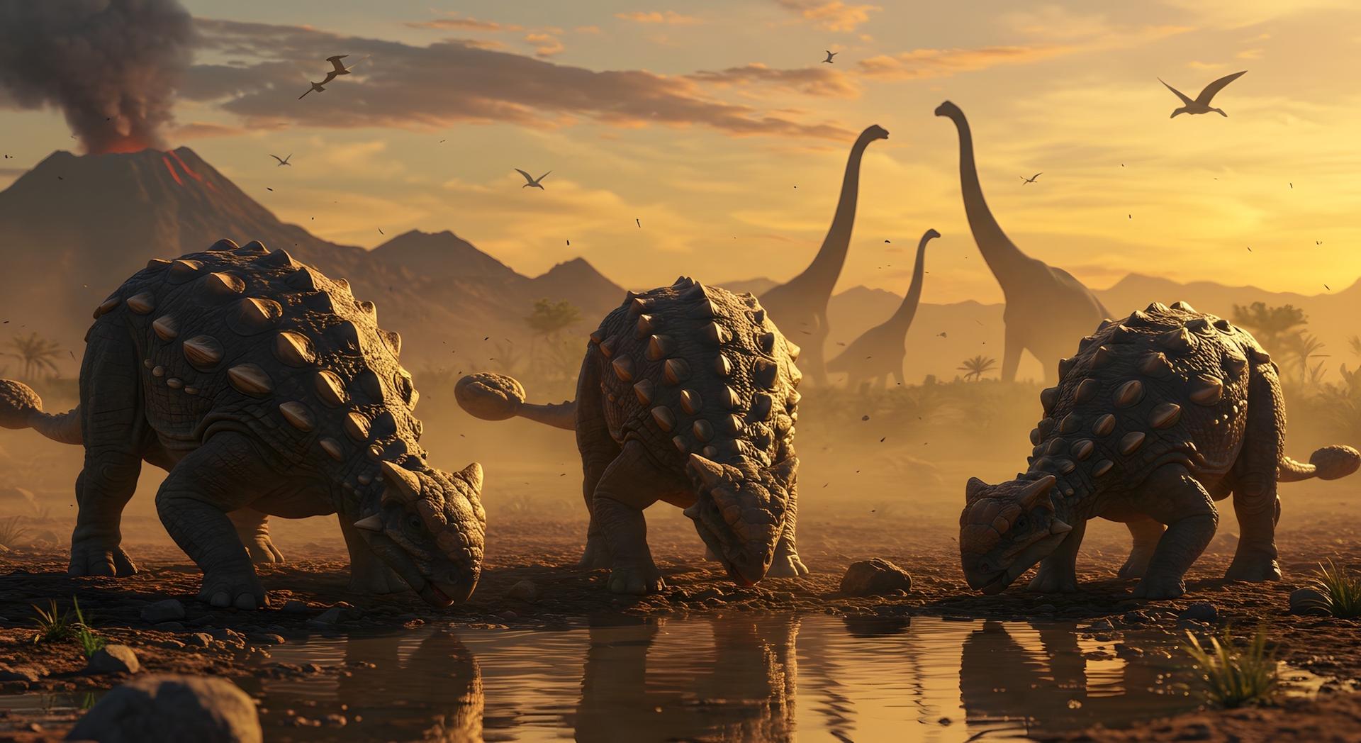 Beaucoup De Dinosaures Sur Une Bannière En Bois | Vecteur Premium