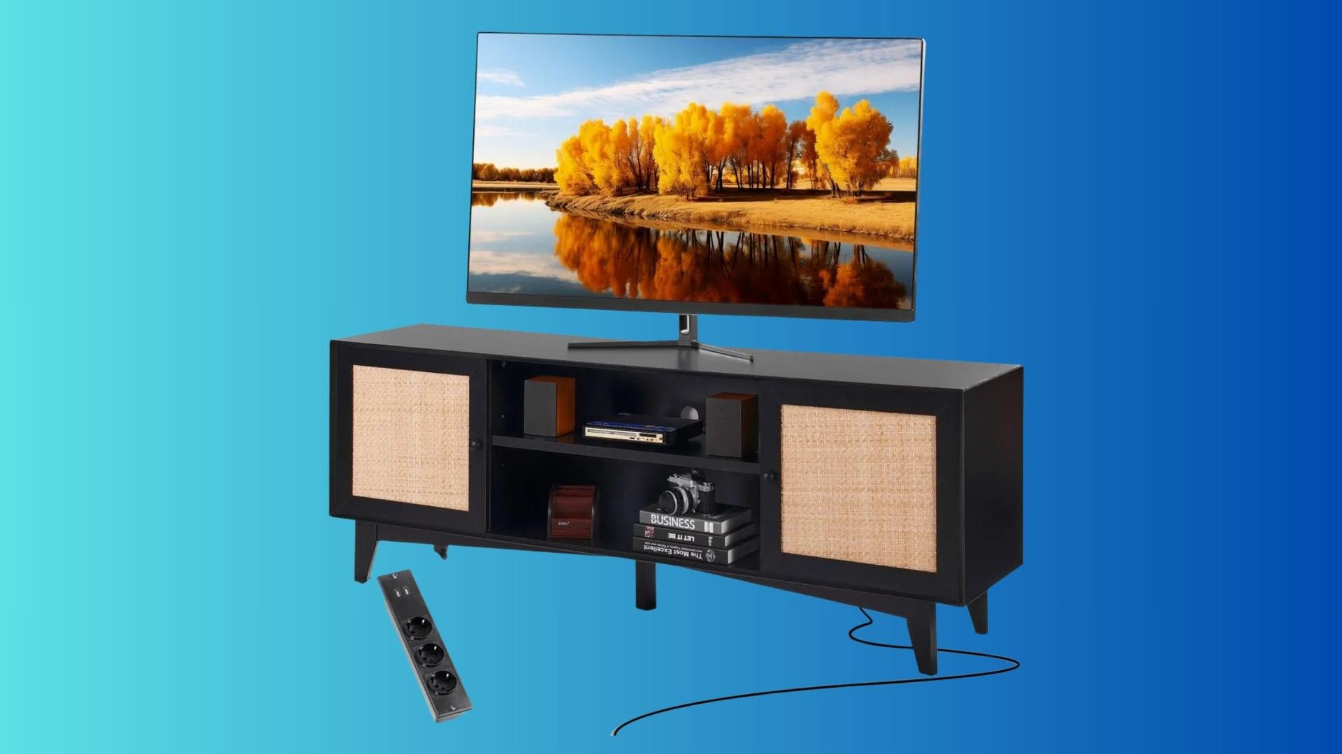 Un salon qui a du style sans se ruiner ? VEVOR brade ce meuble TV en rotin !