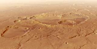 Le cratère de « Seul sur Mars » se dévoile dans un voyage saisissant au-dessus de la planète rouge