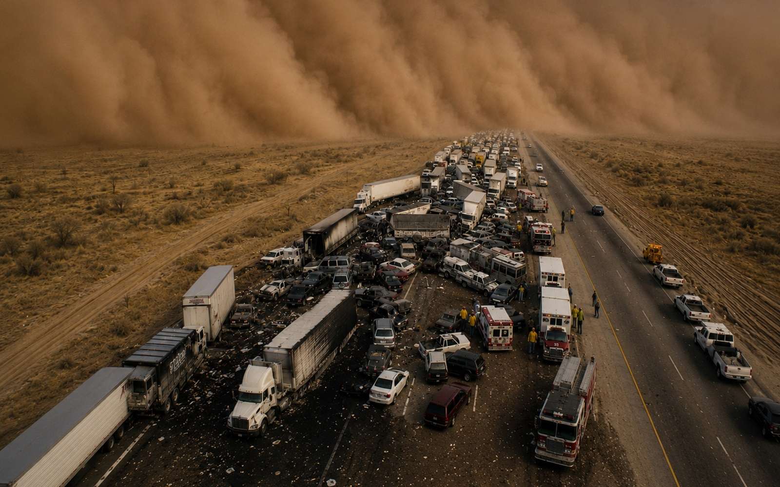 Le jour où un mur de sable a plongé une autoroute dans le chaos et provoqué un carambolage géant de 104 véhicules !