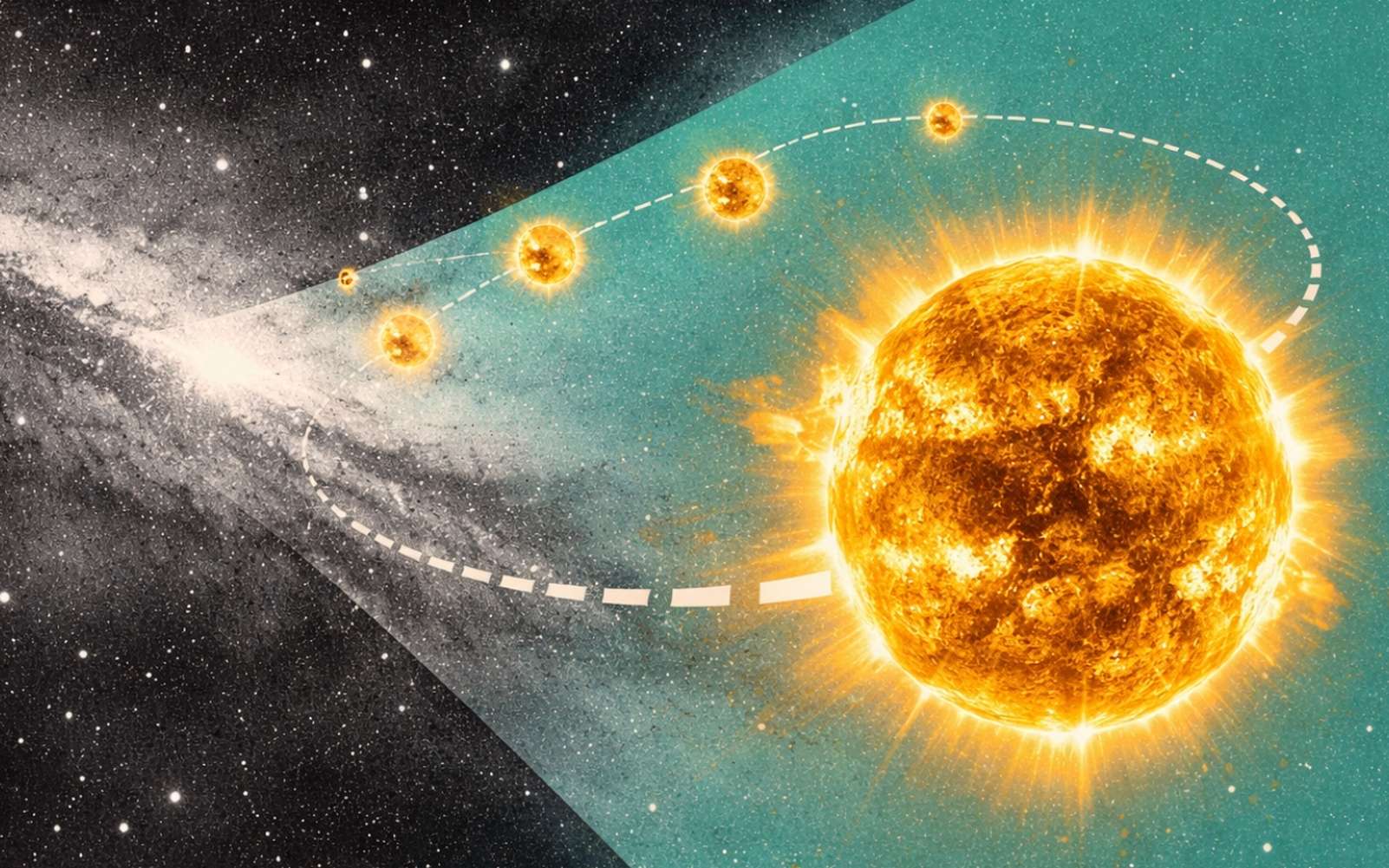 Le Soleil serait né bien plus près du centre de la Voie lactée... voici comment il aurait fini ici