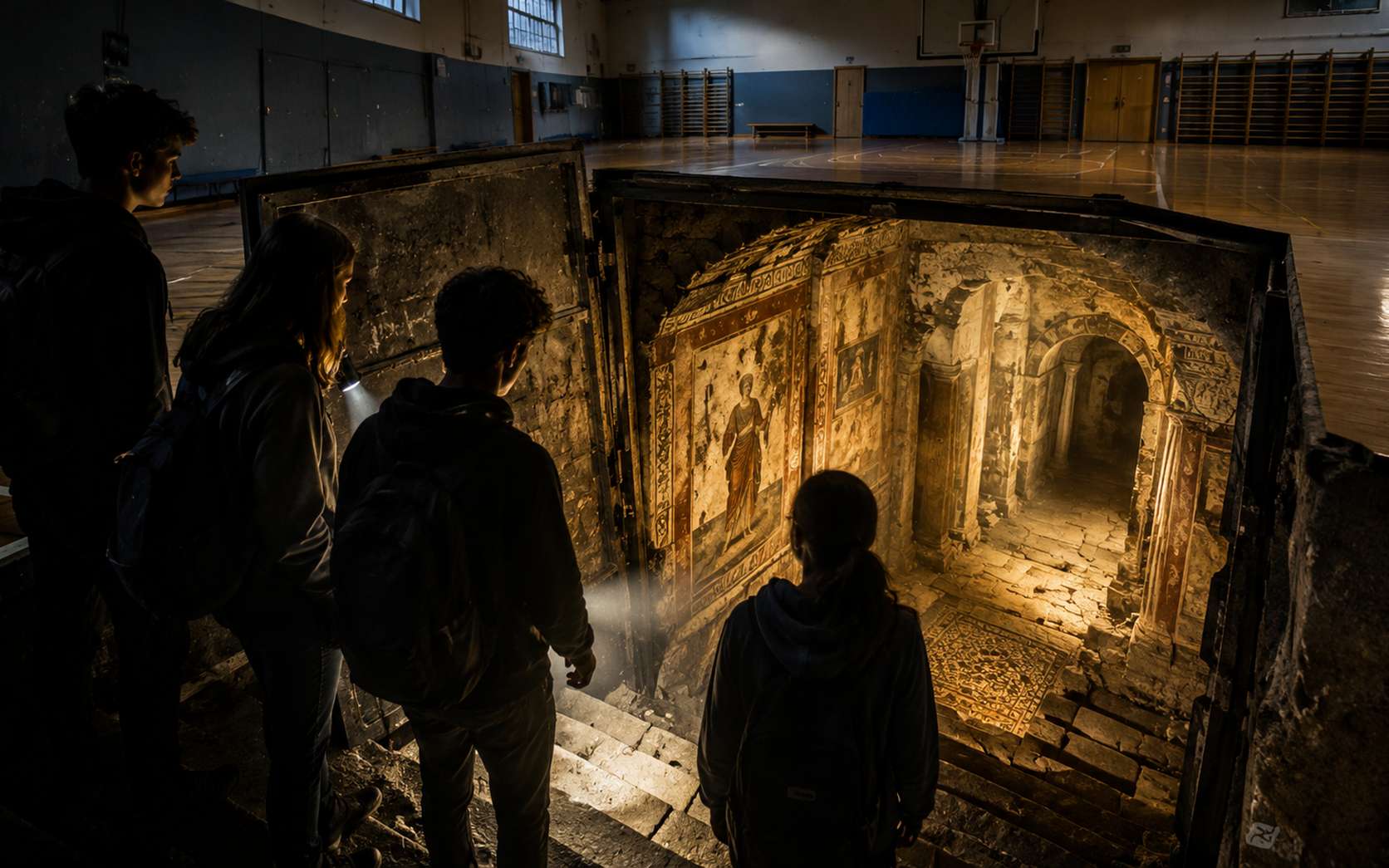 À Rome, des lycéens ont découvert sous leur gymnase une maison de l'élite romaine vieille de 1 800 ans !