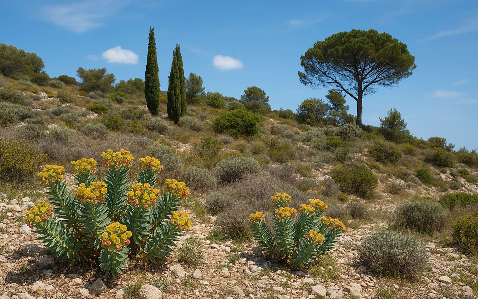 Euphorbia rigida : comment cette plante austère des terres arides révèle une floraison flamboyante au soleil méditerranéen