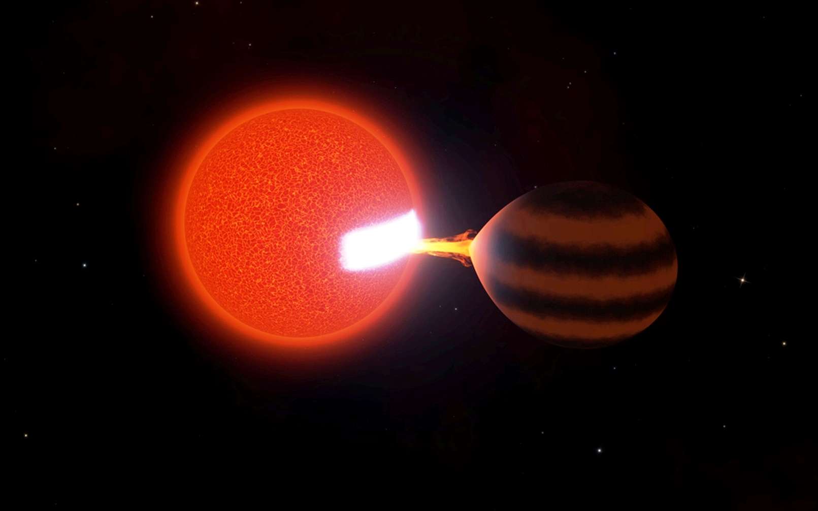 Une étoile dévore lentement sa compagne depuis des milliards d’années : les astronomes découvrent une agonie presque interminable