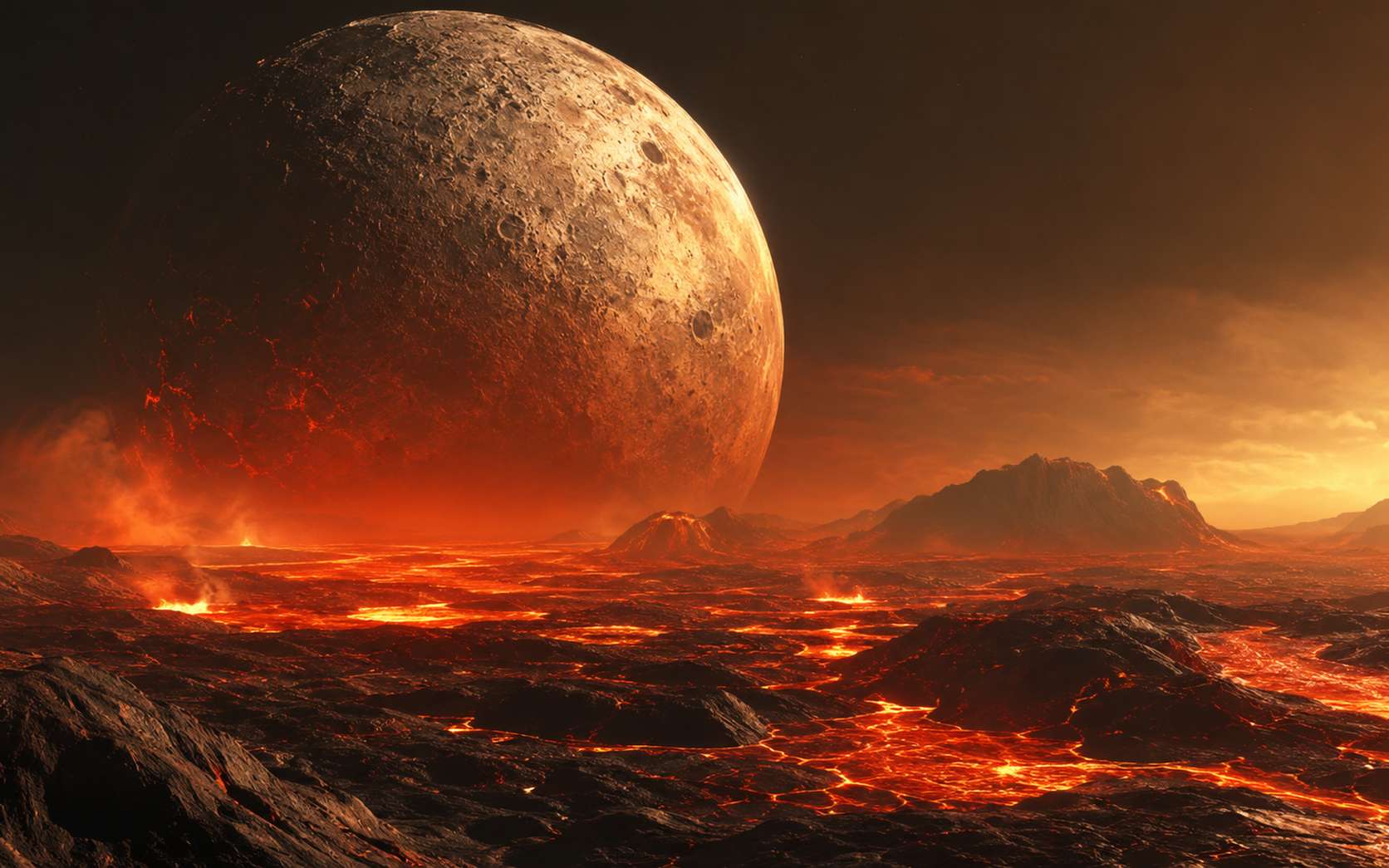 Quand la Lune était géante dans le ciel, elle aurait maintenu la Terre en enfer... et préparé la vie