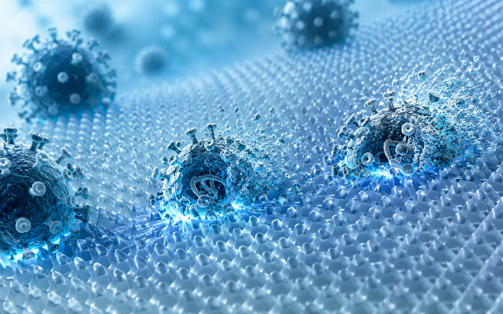 Des chercheurs inventent un film plastique nanotexturé qui tue les virus par simple contact !