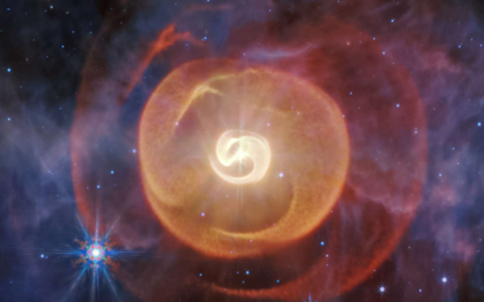 Le télescope James-Webb révèle une spectaculaire fabrique de poussière au coeur d'un système stellaire unique