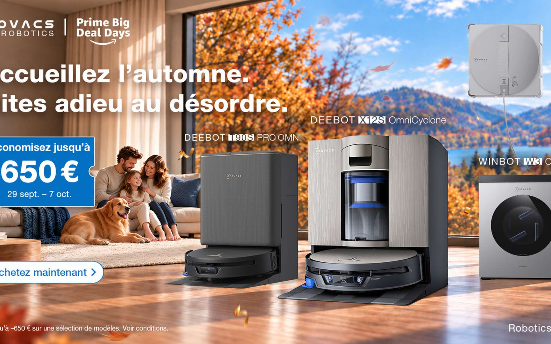 Prime Day : Ecovacs lâche jusqu’à 300 € de remise sur ses robots aspirateurs vedettes