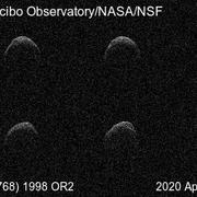 Prises de vue de l&#39;astéroïde 1998 OR2, les 19 et 20 avril 2020 à l&#39;observatoire d&#39;Arecibo. © Arecibo, Nasa, NSF
