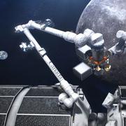 Vue d&#39;artiste du concept du Canadarm3, le système robotisé intelligent canadien qui se trouvera sur le Gateway. ©&amp;nbsp;Agence spatiale canadienne