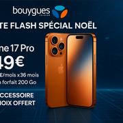 L’iPhone 17 Pro dans sa finition orange cosmique, vedette de la vente flash de Noël.&amp;nbsp;Crédit : Conçu par Equipe service via Open IA.