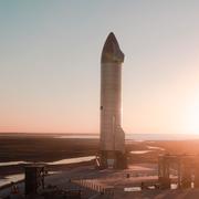 Le prototype SN9 sur le site de Boca Chica au Texas. © SpaceX