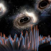 Y a-t-il des preuves d&#39;un avant Big Bang dans le rayonnement gravitationnel ?&amp;nbsp;Inspiral, merger, ringdown&amp;nbsp;: ce sont les noms anglais des trois étapes qui ont conduit deux trous noirs à se rapprocher en décrivant une spirale suite à des pertes d’énergie sous forme d’ondes gravitationnelles, puis à entrer en collision, pour finalement donner un seul trou noir. L’horizon des évènements de l’objet compact final a vibré, telle une cloche frappée, en émettant des ondes gravitationnelles. L’évènement a duré moins d’une seconde. Les courbes montrent les signaux détectés par les deux interféromètres Ligo (l&#39;un&amp;nbsp;à Hanford et l&#39;autre à Livingston, aux États-Unis)&amp;nbsp;le 14 septembre 2015. © Aurore Simonnet, Ligo, NSF