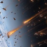 Illustration de la rentrée atmosphérique de débris spatiaux. Les morceaux les plus massifs atteindront la surface de la Terre.&amp;nbsp;© ImageBank4U, Adobe Stock