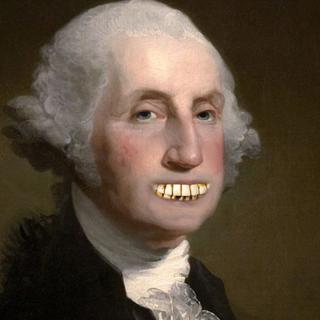 George Washington portait des dentiers faits en toutes sortes de matériaux. © Mount Vernon, Wikimedia Commons, Emma Hollen