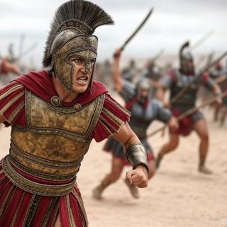 Imagem gerada por inteligência artificial de Alexandre, o Grande, liderando suas tropas na batalha. ©Grok2