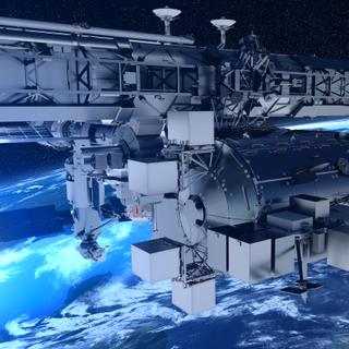 Une nouvelle capacité d’hébergement de charges utiles externes, fournie par Airbus, sera fixée au module européen Columbus, de la Station spatiale internationale (ISS), à partir de mi-2019. © Airbus 