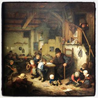 Le maître d'école peint par Adriaen van Ostade en 1662&nbsp;© Musée du Louvre, A. Dequier,&nbsp;M. Bard