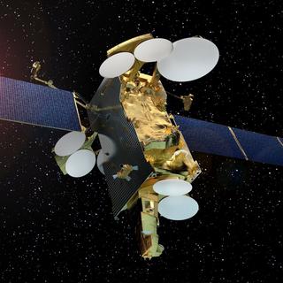 Vue d'artiste de SES 12. Construit par Airbus Defence and Space, ce satellite de télécommunications tout électrique&amp;nbsp;est le plus lourd et le plus puissant du monde à ce jour. © Airbus Defence and Space