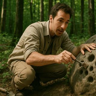 Na Bulgária, a descoberta de uma rocha repleta de pequenos buracos intrigou os arqueólogos... Antes de compreenderem que ela era usada como mapa das estrelas durante a pré-história! © imagem gerada com ChatGPT AI