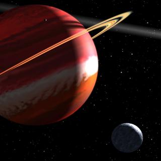 Le système planétaire d'Epsilon Eridani. Représentation du système planétaire d'Epsilon Eridani (une étoile naine orange), situé à 10,5 années-lumière de nous. © Nasa/Esa/G. Bacon