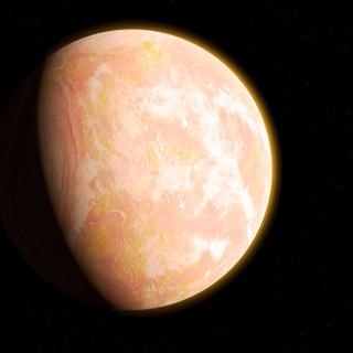 Ilustração da Terra primitiva, cercada por uma espessa atmosfera nebulosa. © Centro de Voo Espacial Goddard da NASA, Francis Reddy