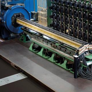 Le démonstrateur de canon électromagnétique dans les laboratoire de l’ISL. © ISL