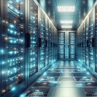 Representação de um supercomputador. © Imagem gerada por AI Copilot