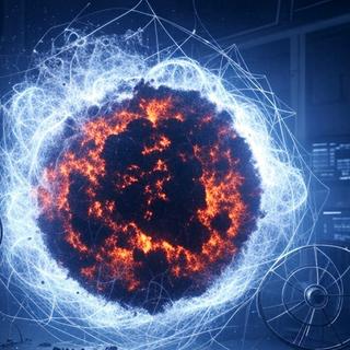 Une vue d'artiste de la création d'un minitrou noir s'évaporant par rayonnement Hawking au LHC par l'IA de über Moron Musk.&nbsp;© LS, IA Grok&nbsp;&nbsp;