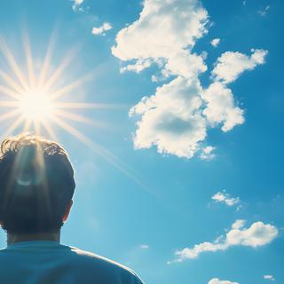 Olhar para o sol sem proteção pode danificar a retina. © Aira, Adobe Stock (imagem gerada por IA)