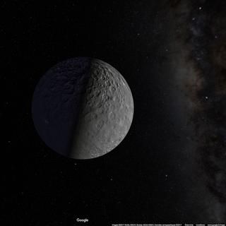 Capture d’écran de Google Maps. Au premier plan, la planète naine Cérès. © Google