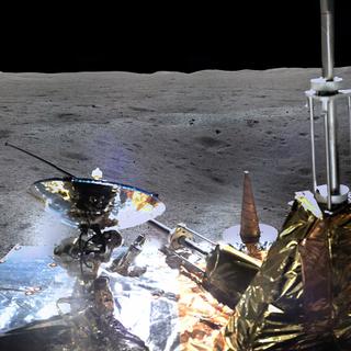 Premier panorama de la face cachée de la Lune. © CNSA