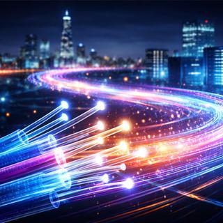 Os pesquisadores alcançaram 450 Tb/s nas fibras ópticas existentes. © EB, imagem gerada com IA ChatGPT