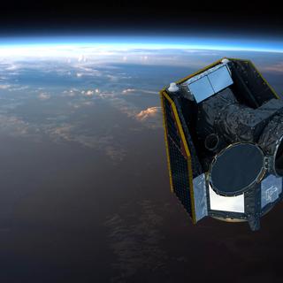 Impressão artística do satélite Quéops. © ESA, ATG medialab