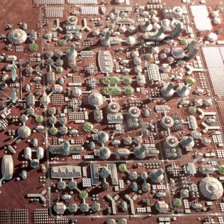 Concept de ville martienne envisagé par SpaceX. © SpaceX