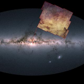 Comment à partir&nbsp;d'une image brute, l'on&nbsp;aboutit&nbsp;à cette image inédite du bulbe galactique, la région centrale de notre Galaxie. © ESA, Euclid,&nbsp;Euclid Consortium,&nbsp;Nasa, CFHT, image processing by J.-C. Cuillandre and E. Bertin (CEA Paris-Saclay)