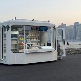 Cette épicerie-capsule à Hong Kong est entièrement gérée par un robot. © Galbot