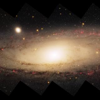La galaxie d’Andromède, notre voisine située à quelque 2,5 millions d’années-lumière de notre Voie lactée, apparaît comme un véritable cannibale galactique, boulimique, dévorant d’autres galaxies. © Local Group Survey Team and T.A. Rector (University of Alaska Anchorage), NOAO