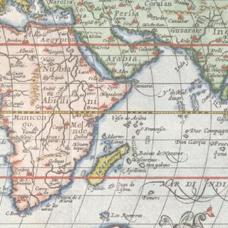 Agrandissement sur l'Afrique à partir de la mappemonde d'Abraham Ortelius, réalisée en 1570, extraite du « Theatrum Orbis Terrarum ». The Minnich Collection the Ethel Morrison Van Derlip Fund, 1966. © Domaine public