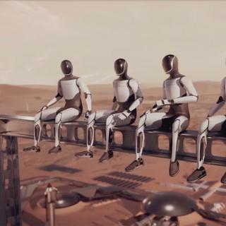 Pour les premières missions sur Mars, SpaceX prévoit d'utiliser des robots humanoïdes Optimus. © SpaceX
