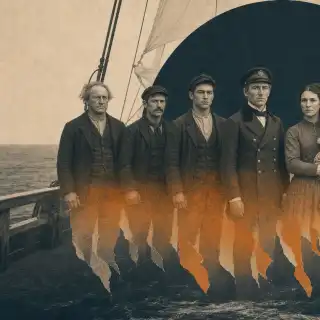 Ils étaient dix à bord de la Mary Celeste. Neuf jours plus tard, le navire avançait seul, et leur trace s’arrêtait là. Image générée à l'aide d'un outil IA. © Xavier Demeersman, ChatGPT